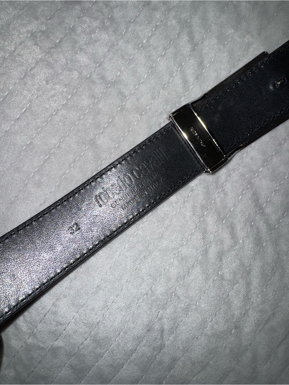 Roberto Cavalli Black Leather Belt with Silver Logo Plate - Picture 9 of 9
